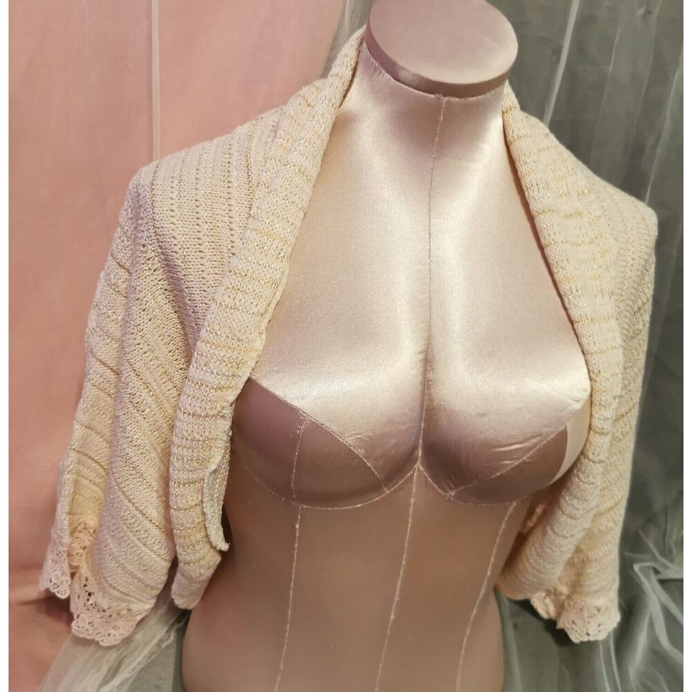 Ank Rouge Cream/Gold Cardigan Small NWT Japan Harajuku Gyaru Gal Y2K Kawaii Top